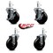 Service Caster 4'' Hard Rubber Wheel Swivel 7/16'' Grip Ring Stem Caster Set 2 Brakes, 4PK SCC-GR20S414-HRS-TLB-716138-2-S-2 - alternate 5